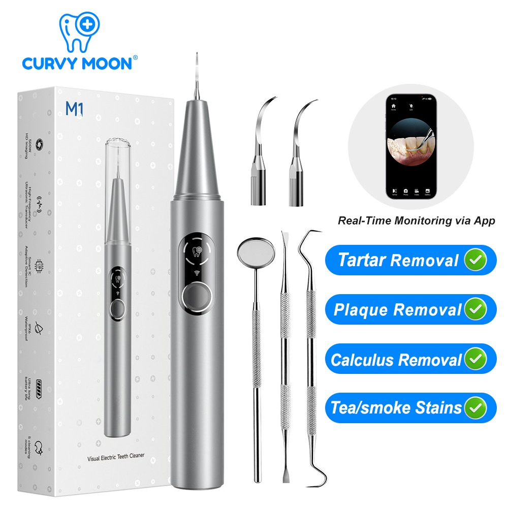 Teeth Whitening Or Tooth Whitening - CURVY MOON Limpador de Dentes Elétrico