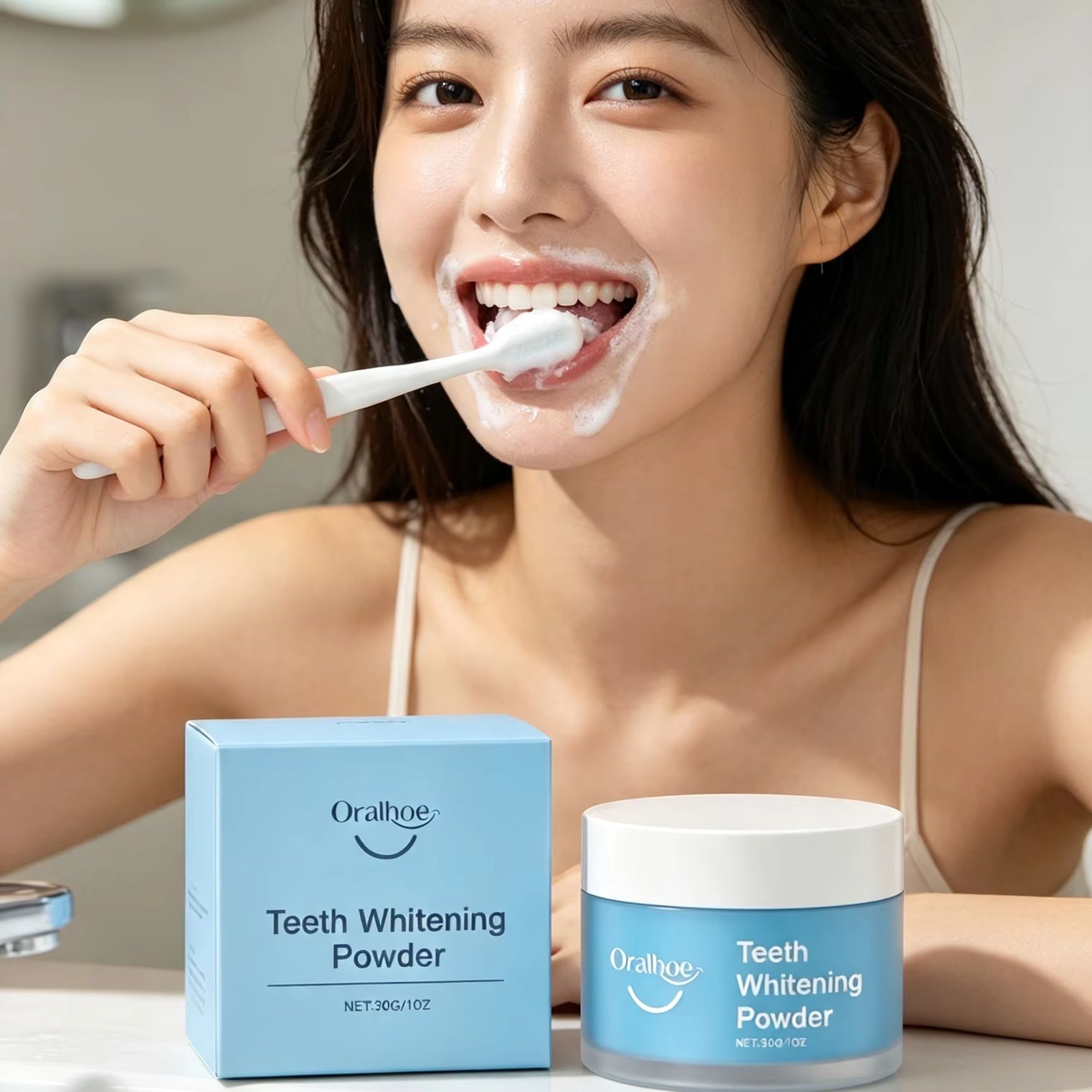 Teeth Whitening Co - Pó Dental Oralhoe para Escovação dos